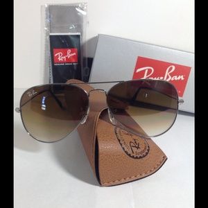 Ray-Ban Aviator Gunmetal w/Brown Gradient 004/51
